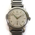 A vintage Tissot stainless steel gentleman's wristwatch, circa 1960, circular silvered dial with lum... 