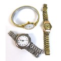 A group of three vintage lady's wristwatches, comprising a 9ct gold cased wristwatch, with circular ... 