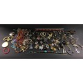 A large quantity of costume jewellery, including gilt metal necklaces, turquoise style necklaces, br... 
