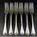 A set of six Victorian silver table forks, Old English pattern, terminals engraved 'H', Elizabeth Ea... 