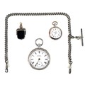 A late Victorian silver cased pocket watch, H. Samuel, Manchester, open faced, key wind, number 2321... 