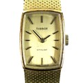 A Tissot Stylist 18ct gold cased lady's wristwatch, circa 1970s, the cushioned rectangular dial with... 