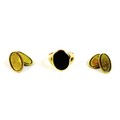 A pair of 19th century Continental 14ct gold cufflinks, oval form with recessed line border, angled ... 