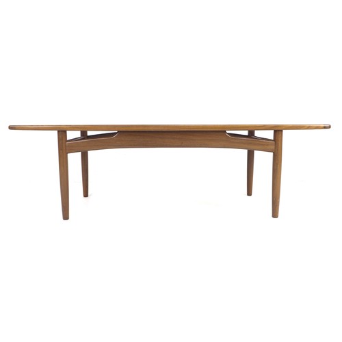 295 - A retro G-Plan teak coffee table, circa 1970, 137 by 49.5 by 40cm high.