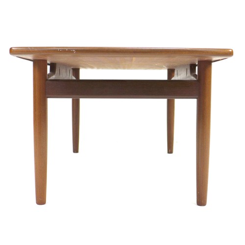 295 - A retro G-Plan teak coffee table, circa 1970, 137 by 49.5 by 40cm high.