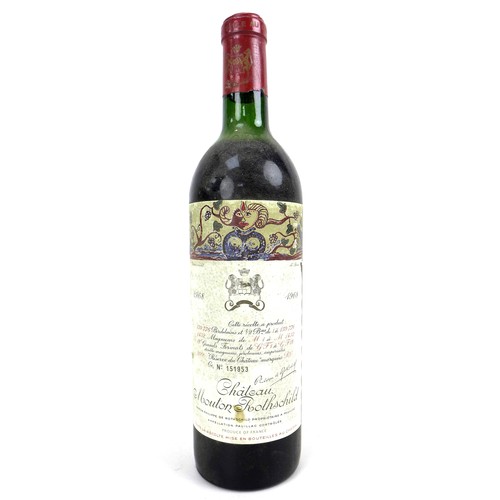 189 - Vintage Wine: a bottle of Chateau Mouton Rothschild, 1968, Pauillac, Premier Grand Cru Classe, bottl... 