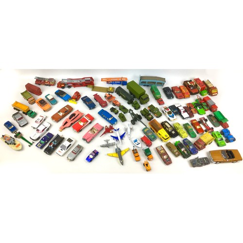 151 - A collection of over eighty assorted retro Corgi, Dinky Matchbox and other die-cast model toys, incl... 