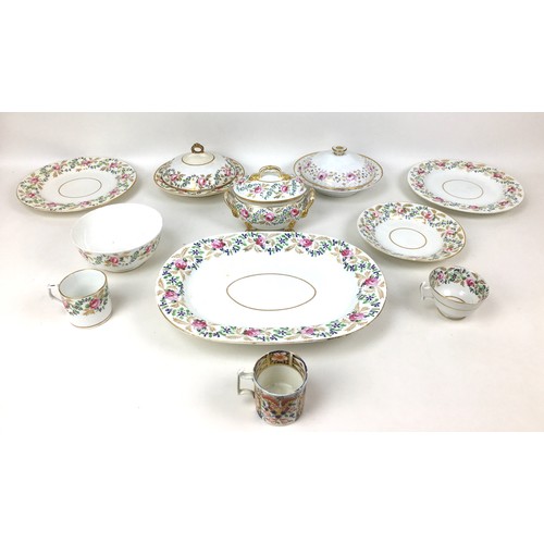 70 - A collection of early 19th century Derby 'Rose Barbeau' pattern and other Derby porcelain,  comprisi... 