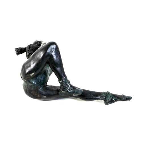 122 - Sue Riley (British, 20th century): 'Stretching Dancer', a cast bronzed resin sculpture, inscribed to... 