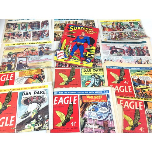 143 - Fourteen 1950s issues of 'Eagle' comic, dating from 16 June to 6th December 1958, together with othe... 