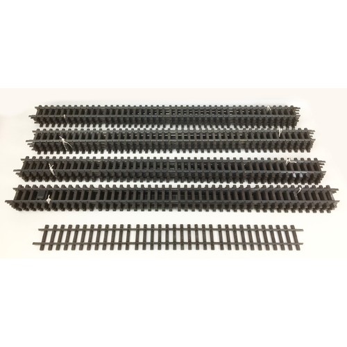 153 - Sixty eight pieces of Lehmann Gross Bahn (LGB) G gauge track. (1 box and five tied sections of track... 