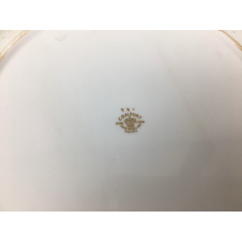 78 - A group of three Royal Crown Derby and one Coalport cabinet plates. (4)