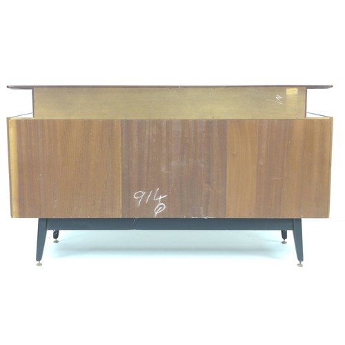 296 - A retro G-Plan E. Gomme sideboard, circa 1958, tola and black sideboard, model T914, with three draw... 