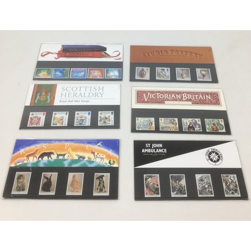 142 - A collection of 108 Royal Mail mint stamp packs, dating from 1978-1991, together with a quantity of ... 