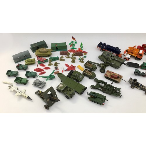 148 - A collection of over thirty Dinky and Matchbox die-cast model military and other vehicles for renova... 