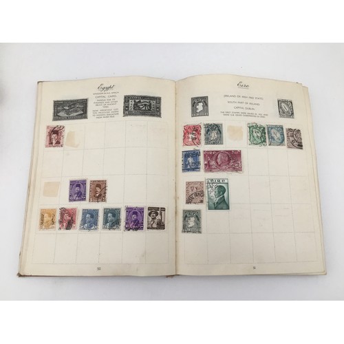 141 - A collection of stamps, lewd humour postcards and first day covers, including a small album with int... 