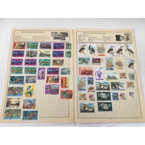 141 - A collection of stamps, lewd humour postcards and first day covers, including a small album with int... 