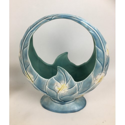 55 - A collection of Art Deco and similar style ceramics, comprising, a Beswick Art Deco style floral bas... 
