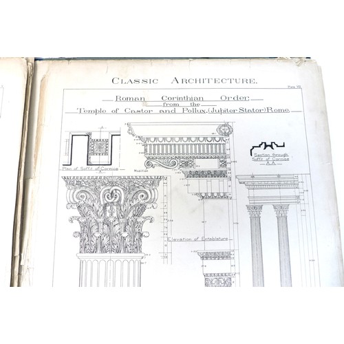 196 - A group of six A3 folios of Classic Architecture prints and plans, comprising 'Architecture of the R... 