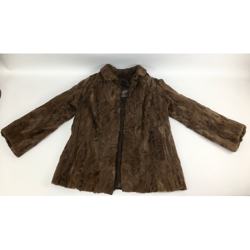 126 - A group of seven vintage fur jackets and coats, including a deep brown soft fur, knee length coat, w... 