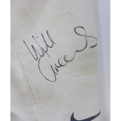 129 - A 2005 England Rugby Team shirt, signed in black marker 'To Harry, All The Best, Martin Johnson', an... 