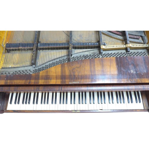 131 - A Victorian Kirkman parlour grand piano, circa 1870, with rosewood veneered case, wooden frame and b... 