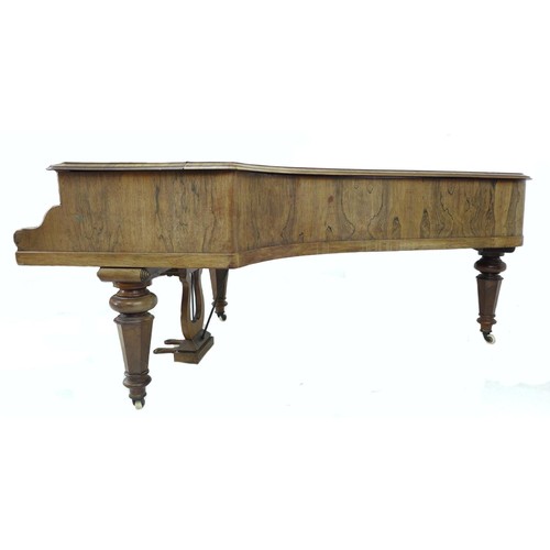 131 - A Victorian Kirkman parlour grand piano, circa 1870, with rosewood veneered case, wooden frame and b... 