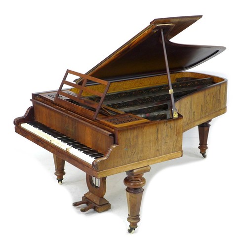 131 - A Victorian Kirkman parlour grand piano, circa 1870, with rosewood veneered case, wooden frame and b... 