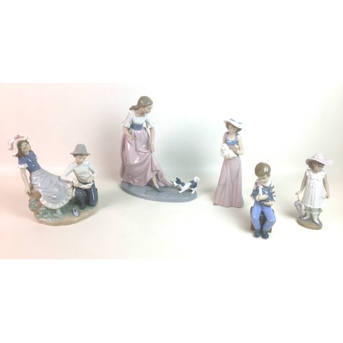 43 - Five Nao by Lladro porcelain figurines, comprising 