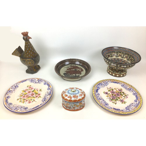 19 - A group of six pieces of 20th century European ceramics, including a Jean Gerbino (1876-1966) micro ... 