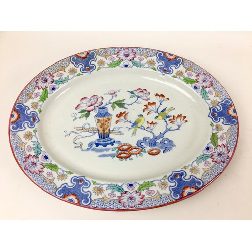 20 - A group of mixed ceramics, including an oval Masons Mandarin serving dish, 50 by 40 by 5cm high, and... 