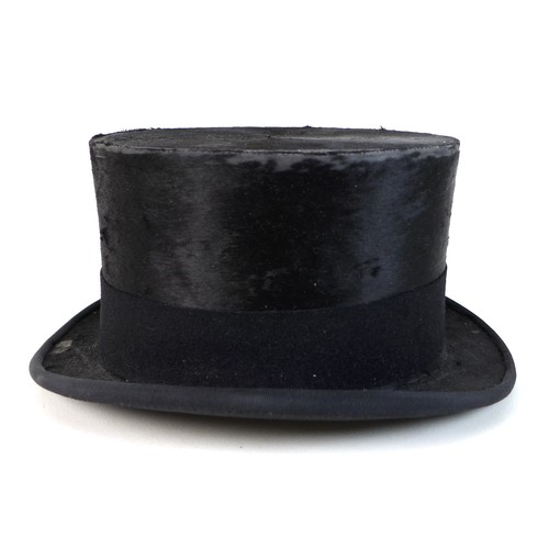 87 - A vintage silk top hat, by S Patey, London, Ltd, internal dimensions approximately 18.6 by 15.5cm, 1... 