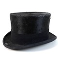 A vintage silk top hat, by S Patey, London, Ltd, internal dimensions approximately 18.6 by 15.5cm, 1... 
