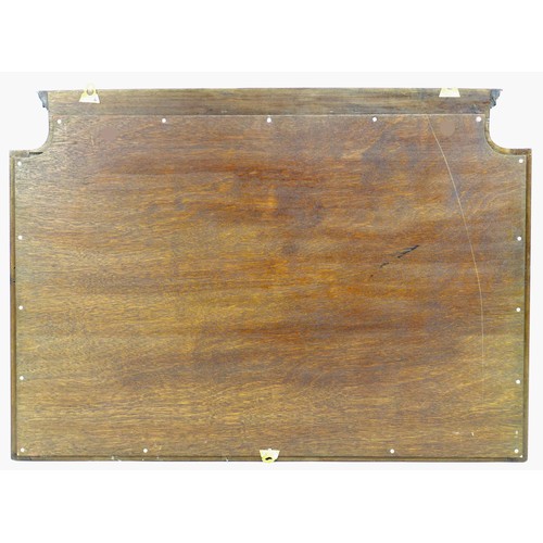 260 - An Edwardian mahogany overmantel mirror, rectangular plate, 93.5 by 67.5cm high.