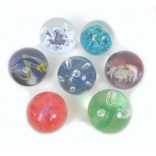 30 - A group of six Caithness glass paperweights, comprising Moonflower, F94328, Moon Orchid, number 533 ... 