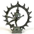 An Indian bronze figure of Shiva Natraja dancing on top of prone figure of Apasmarapurusa or the Dwa... 