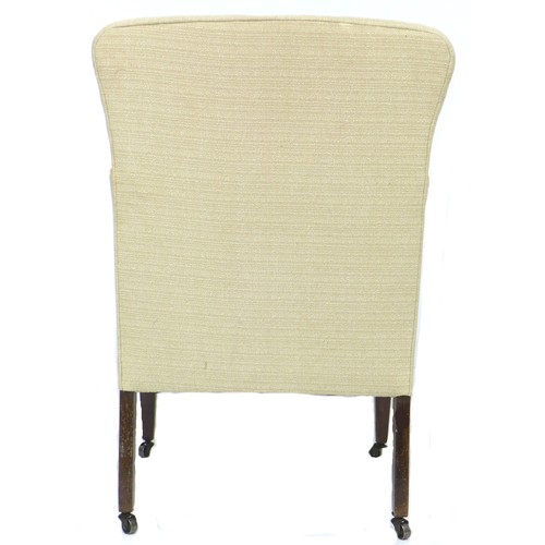 268 - An Edwardian armchair, upholstered in modern white fabric, 59 by 70 by 90cm high.