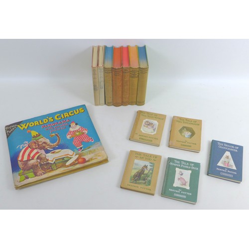 93 - A small library of children's books, including Beatrix Potter, 'Tale of Mrs. Tiggy-Winkle', 'The Tai... 