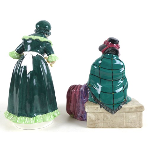 5 - Two Royal Doulton figurines, modelled as 'Silks and Ribbons', HN2017, and 'Old Mother Hubbard', HN23... 