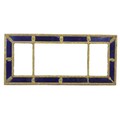 An early 19th sectional wall mirror, gilt bead and reel moulded frame with inset blue glass borders,... 