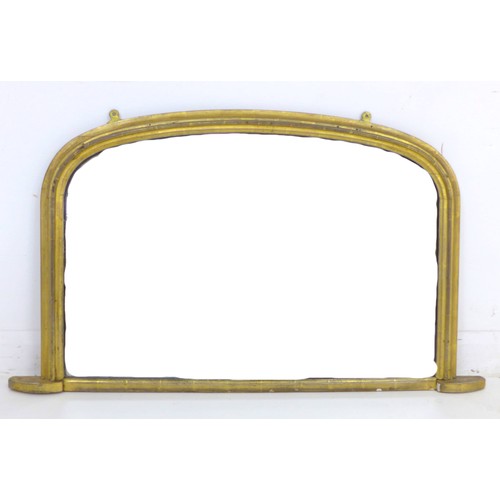 275 - A 19th century overmantel mirror, with arched rectangular plate 115 by 7 by 67cm.