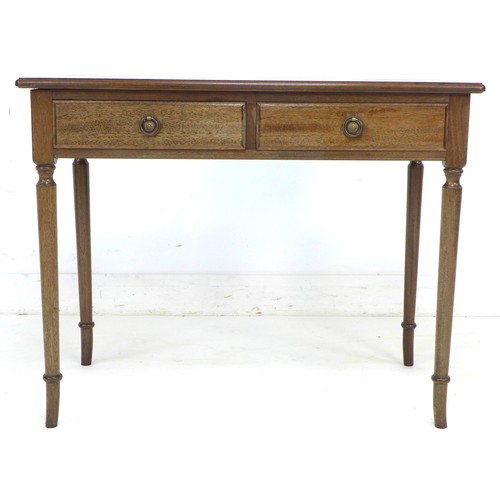 259 - A modern oak side table, by David Bailes of Knaresborough, in Victorian style, with two frieze drawe... 