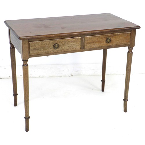 259 - A modern oak side table, by David Bailes of Knaresborough, in Victorian style, with two frieze drawe... 