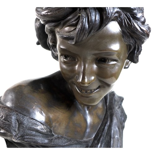 78 - After Jean-Baptiste Carpeaux: 'Neapolitan Fisher Boy', by Tooth and Co, Bretby, a cold painted terra... 