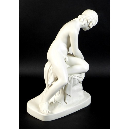 74 - An early Victorian Copeland & Garratt Parian sculpture, modelled as 'Narcissus', after the original ... 