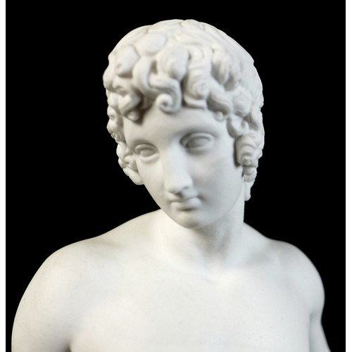 73 - A Royal Copenhagen Parian sculpture, circa 1900, modelled as a classical male nude, after the origin... 