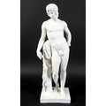 A Royal Copenhagen Parian sculpture, circa 1900, modelled as a classical male nude, after the origin... 