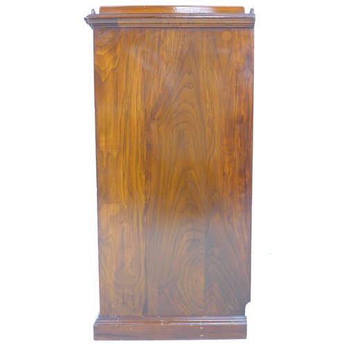 308 - An Edwardian mahogany collectors cabinet, upstand to upper surface, two sliding doors to the front e... 