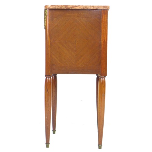 273 - A late 19th / early 20th century French mahogany pot cupboard, with gently bowed front, mahogany qua... 