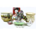 A mixed group of 20th century ceramics, including a Royal Doulton figurine, modelled as 'The Old Bal... 